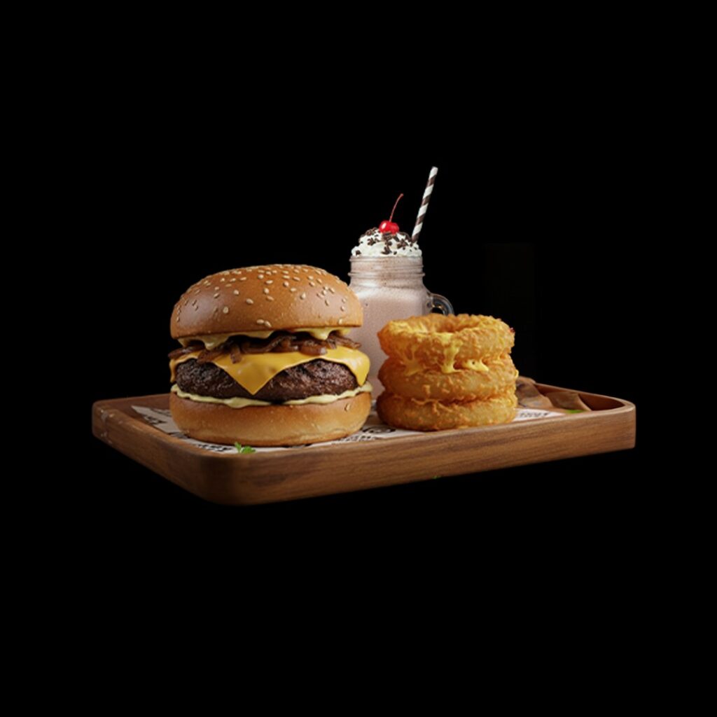 Deal-1 Single Smash Buzz+Cheesy Onion Rings+Shakes
