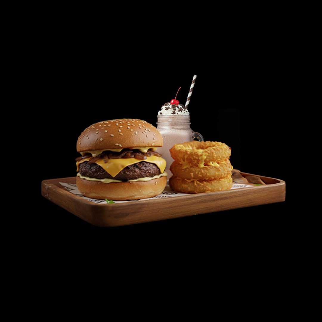 Deal-1 Single Smash Buzz+Cheesy Onion Rings+Shakes