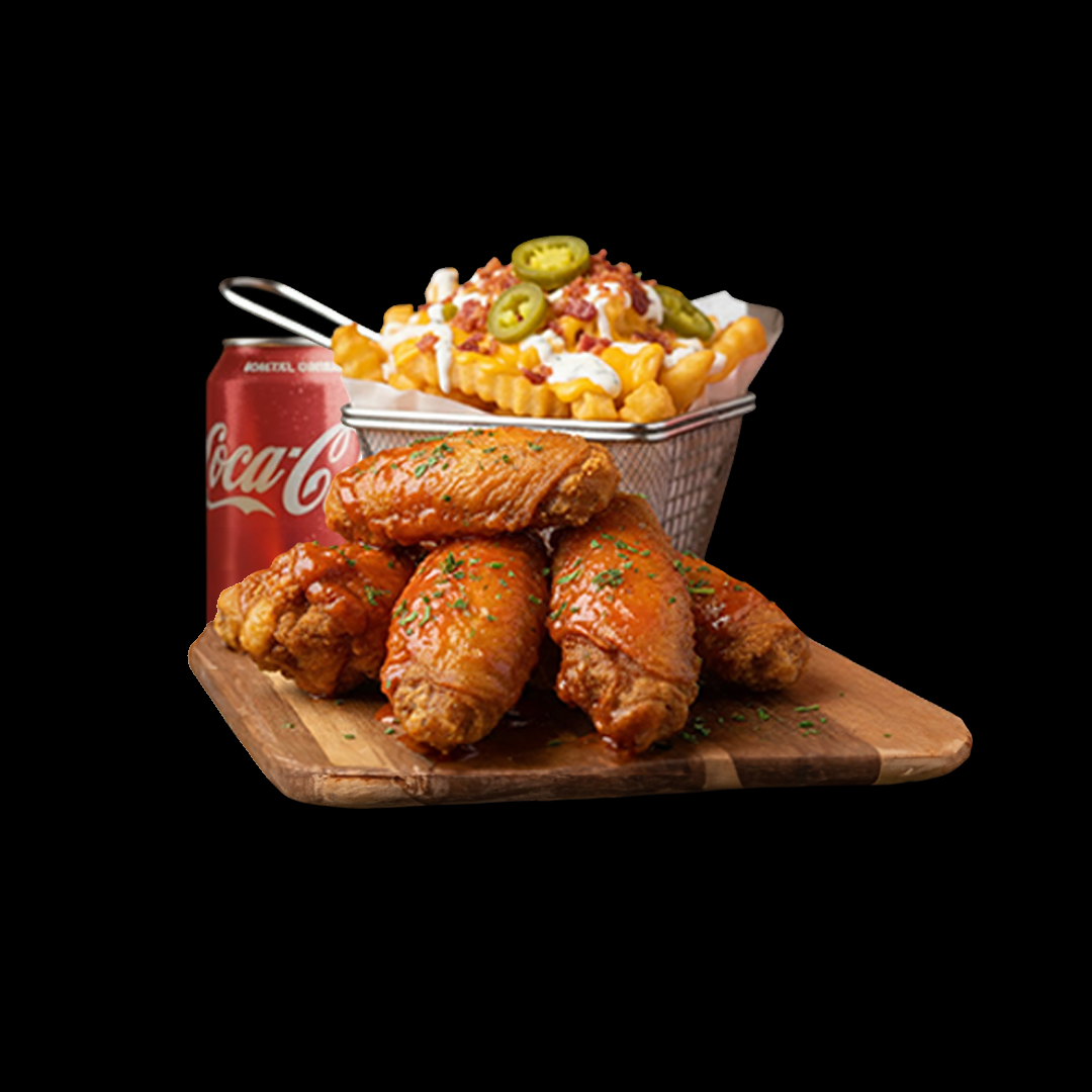 Deal-5 Wings 5 Pcs+Loaded Fries+Soda Can